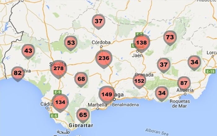 Mapa de los puntos asociados.